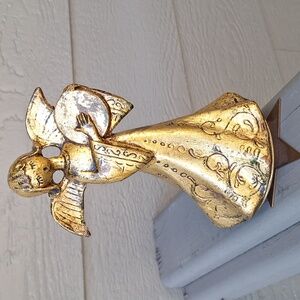 Vintage MCM Reuge Italian Golden Angel Musical Figurine - Ave Maria, Gounod